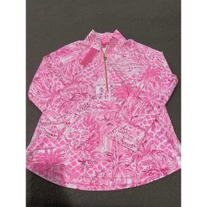 Lilly Pulitzer NEW NWT Skipper Popover Pink Blossom Palm Beach Paradise Large